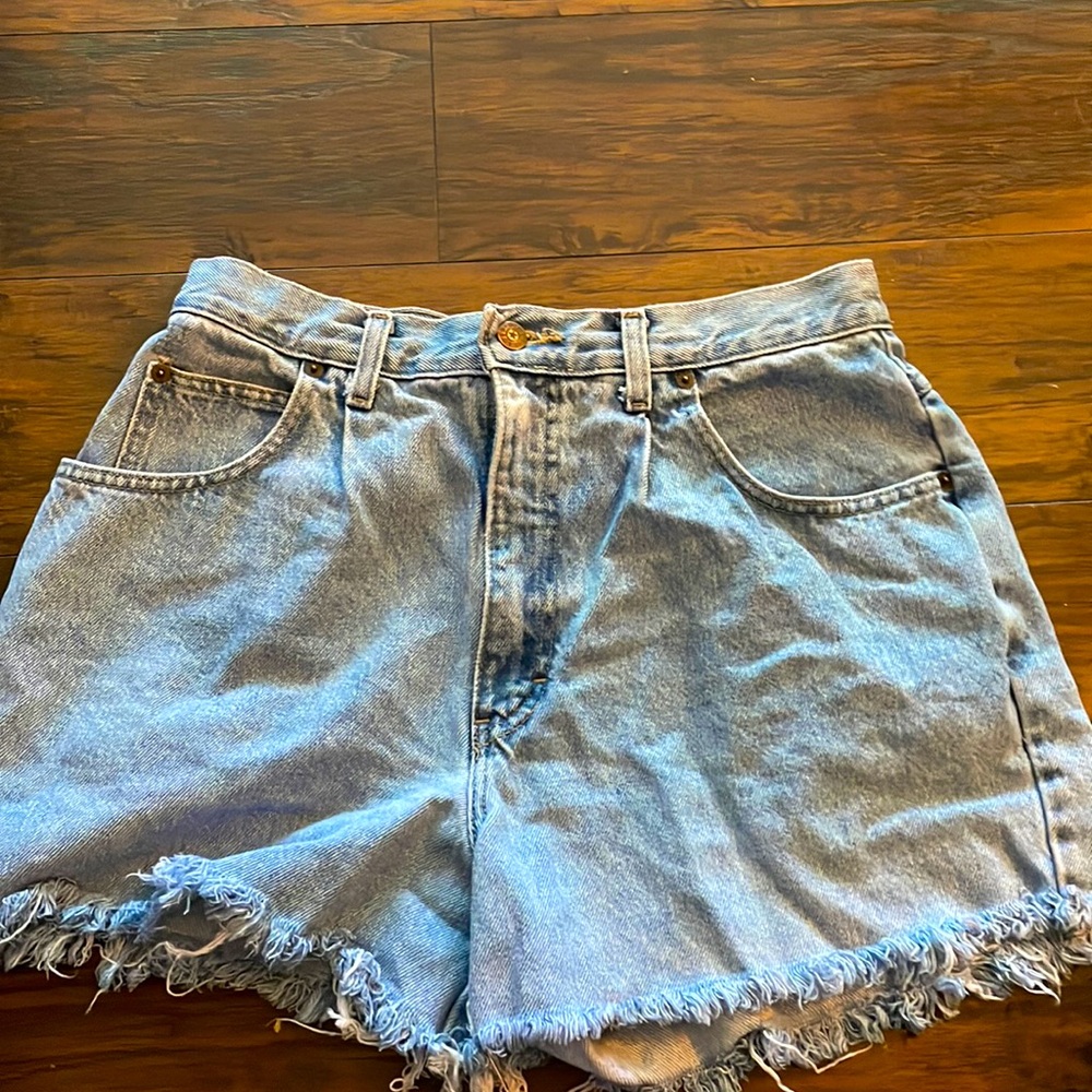 Light blue jean shorts